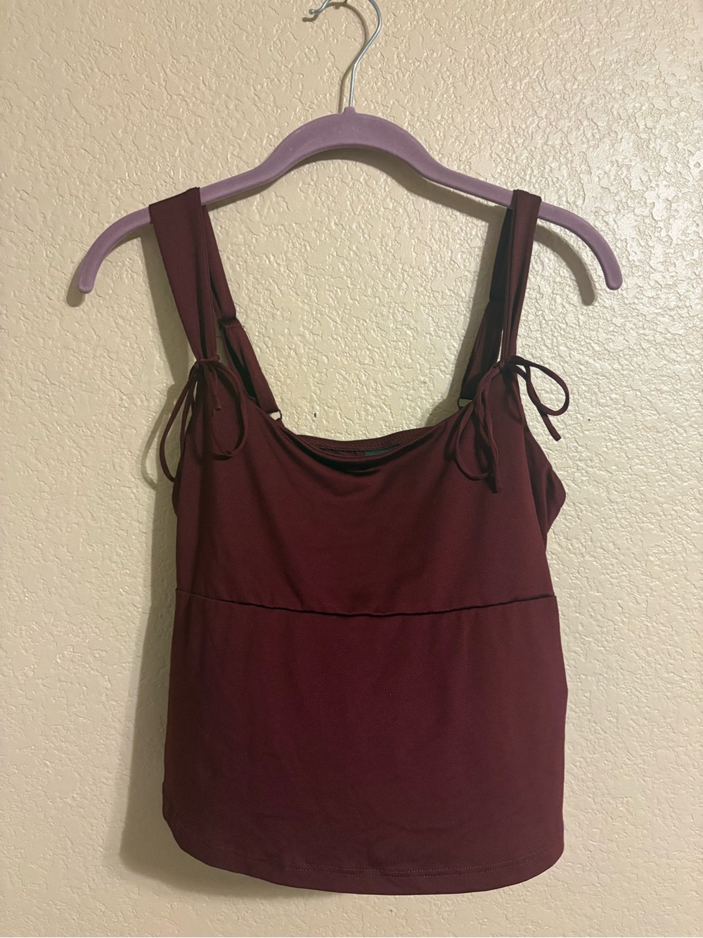 Wild Fable Bow Strap Maroon Babydoll Tank Top